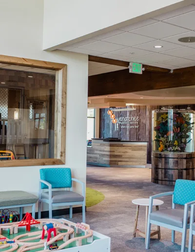 A child's play area in a waiting room.